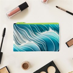 Pastel Blue Ocean Waves Iii Cosmetic Bag (xs) by GardenOfOphir