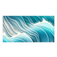 Pastel Blue Ocean Waves Iii Satin Shawl 45  X 80  by GardenOfOphir