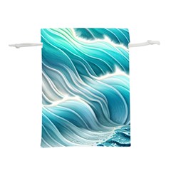 Pastel Blue Ocean Waves Iii Lightweight Drawstring Pouch (s) by GardenOfOphir