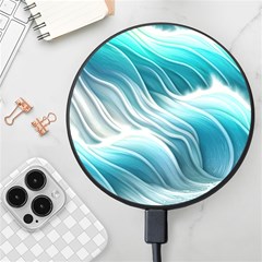 Pastel Blue Ocean Waves Iii Wireless Fast Charger(black)