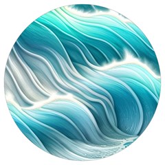 Pastel Blue Ocean Waves Iii Round Trivet by GardenOfOphir