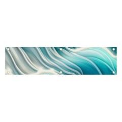 Pastel Blue Ocean Waves Iii Banner And Sign 4  X 1  by GardenOfOphir