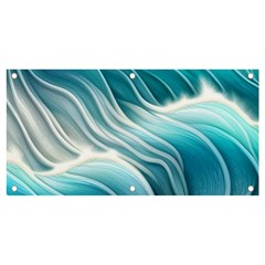 Pastel Blue Ocean Waves Iii Banner And Sign 4  X 2  by GardenOfOphir