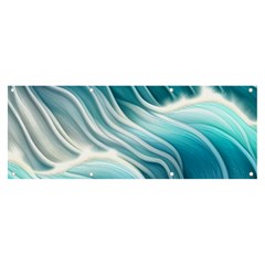 Pastel Blue Ocean Waves Iii Banner And Sign 8  X 3  by GardenOfOphir