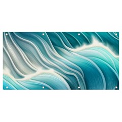 Pastel Blue Ocean Waves Iii Banner And Sign 8  X 4  by GardenOfOphir