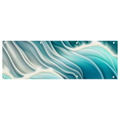 Pastel Blue Ocean Waves Iii Banner And Sign 9  X 3  by GardenOfOphir