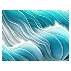 Pastel Blue Ocean Waves Iii Premium Plush Fleece Blanket (extra Small) by GardenOfOphir