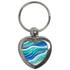 Pastel Beach Wave I Key Chain (heart) by GardenOfOphir