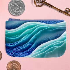 Pastel Beach Wave I Large Coin Purse by GardenOfOphir