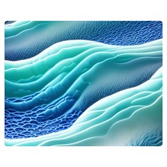 Pastel Beach Wave I One Side Premium Plush Fleece Blanket (medium) by GardenOfOphir