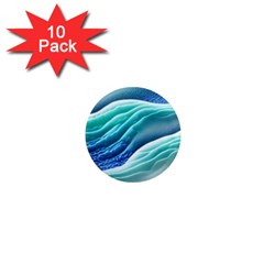 Pastel Beach Wave I 1  Mini Magnet (10 Pack)  by GardenOfOphir