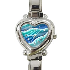 Pastel Beach Wave I Heart Italian Charm Watch by GardenOfOphir