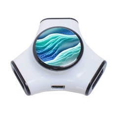 Pastel Beach Wave I 3-port Usb Hub by GardenOfOphir