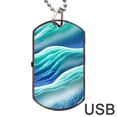 Pastel Beach Wave I Dog Tag Usb Flash (one Side) by GardenOfOphir