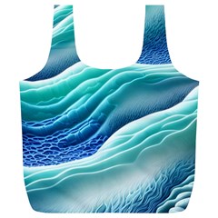 Pastel Beach Wave I Full Print Recycle Bag (xl) by GardenOfOphir