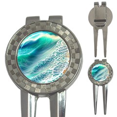 Pastel Beach Wave 3-in-1 Golf Divots by GardenOfOphir