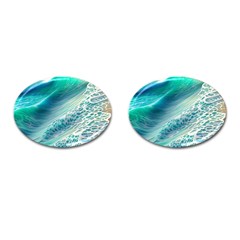 Pastel Beach Wave Cufflinks (oval) by GardenOfOphir