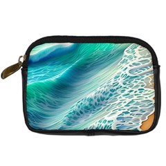 Pastel Beach Wave Digital Camera Leather Case by GardenOfOphir