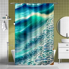 Pastel Beach Wave Shower Curtain 48  X 72  (small)  by GardenOfOphir