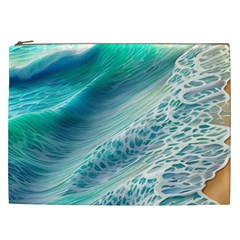 Pastel Beach Wave Cosmetic Bag (xxl) by GardenOfOphir