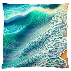 Pastel Beach Wave Standard Premium Plush Fleece Cushion Case (two Sides)