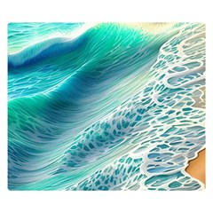 Pastel Beach Wave Premium Plush Fleece Blanket (small) by GardenOfOphir