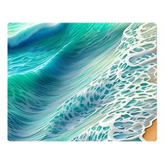 Pastel Beach Wave Premium Plush Fleece Blanket (large) by GardenOfOphir