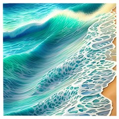 Pastel Beach Wave Wooden Puzzle Square by GardenOfOphir