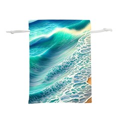 Pastel Beach Wave Lightweight Drawstring Pouch (l) by GardenOfOphir