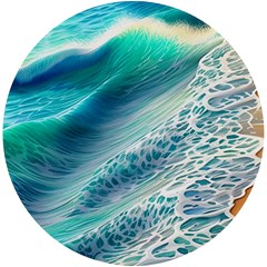 Pastel Beach Wave Uv Print Round Tile Coaster