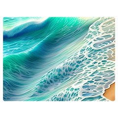 Pastel Beach Wave One Side Premium Plush Fleece Blanket (extra Small)