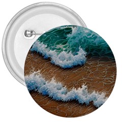 Abstract Waves Summertime On The Sea 3  Buttons by GardenOfOphir