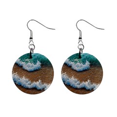 Abstract Waves Summertime On The Sea Mini Button Earrings by GardenOfOphir