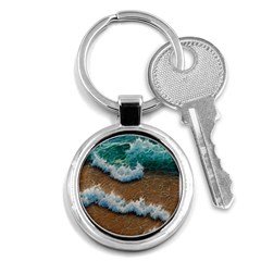 Abstract Waves Summertime On The Sea Key Chain (round) by GardenOfOphir