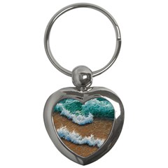 Abstract Waves Summertime On The Sea Key Chain (heart) by GardenOfOphir