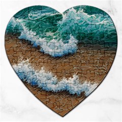 Abstract Waves Summertime On The Sea Jigsaw Puzzle (heart) by GardenOfOphir