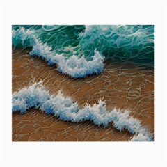 Abstract Waves Summertime On The Sea Small Glasses Cloth by GardenOfOphir