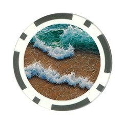 Abstract Waves Summertime On The Sea Poker Chip Card Guard by GardenOfOphir