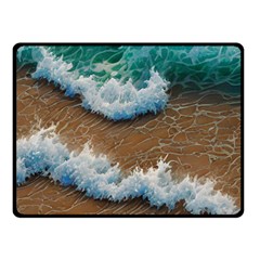 Abstract Waves Summertime On The Sea One Side Fleece Blanket (small) by GardenOfOphir