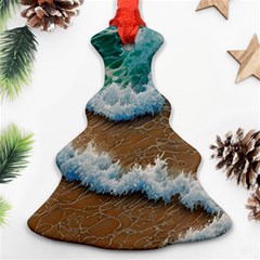 Abstract Waves Summertime On The Sea Ornament (christmas Tree)  by GardenOfOphir