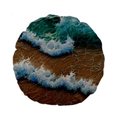 Abstract Waves Summertime On The Sea Standard 15  Premium Round Cushions by GardenOfOphir