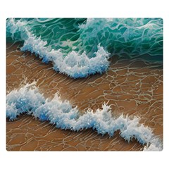 Abstract Waves Summertime On The Sea Premium Plush Fleece Blanket (small) by GardenOfOphir