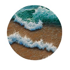 Abstract Waves Summertime On The Sea Mini Round Pill Box by GardenOfOphir