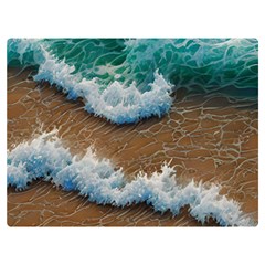 Abstract Waves Summertime On The Sea Premium Plush Fleece Blanket (extra Small)