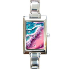 Summer Waves In Pink Ii Rectangle Italian Charm Watch