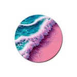 Summer Waves In Pink Ii Rubber Round Coaster (4 pack) Front