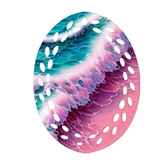 Summer Waves In Pink Ii Oval Filigree Ornament (Two Sides)