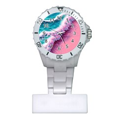 Summer Waves In Pink Ii Plastic Nurses Watch