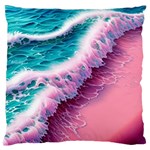 Summer Waves In Pink Ii Large Premium Plush Fleece Cushion Case (Two Sides) Front