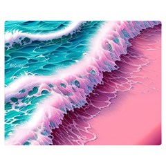 Summer Waves In Pink Ii Premium Plush Fleece Blanket (Medium)